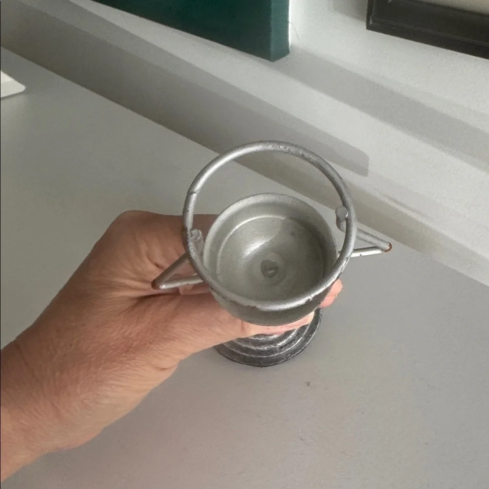 Frog Pewter Metal Candle Tea Light Holder Sculpture